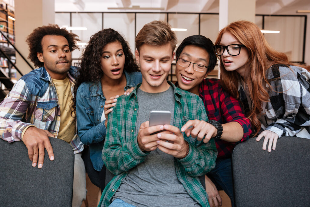 Students Enjoying Great Signal Imprvements on Mobile Phone At The University